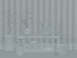 Potted Plant Set - Interior Succulent Design - Modelo 3D