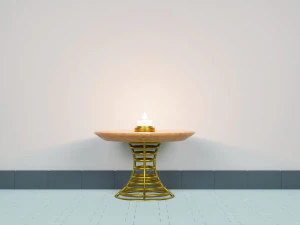 Lanterna de vela vintage na mesa Modelo 3D