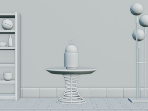 Vintage Candle Lantern on the Table Modelo 3D