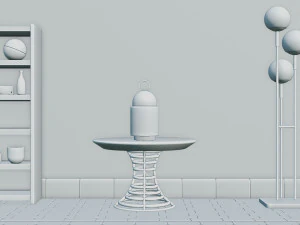 Lanterna de vela vintage na mesa Modelo 3D