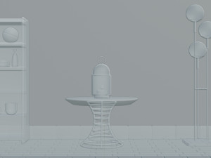 Vintage Candle Lantern on the Table Modelo 3D