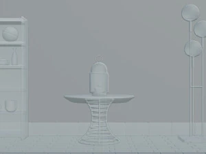 Lanterna de vela vintage na mesa Modelo 3D