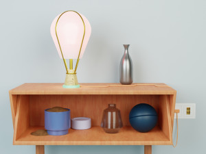 Modern Table Lamp on an Item Desk Model 3D