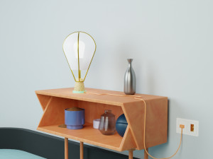 Modern Table Lamp on an Item Desk Model 3D