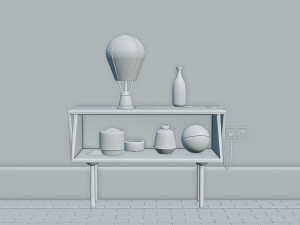Modern Table Lamp on an Item Desk Model 3D