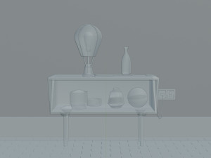 Modern Table Lamp on an Item Desk Model 3D