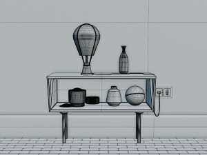 Modern Table Lamp on an Item Desk Model 3D
