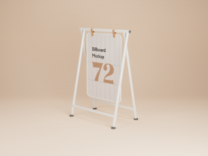 Sidewalk or Street Billboard for Advertising 3D Model