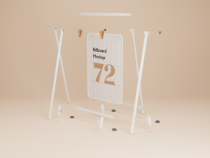 Sidewalk or Street Billboard for Advertising 3D Model