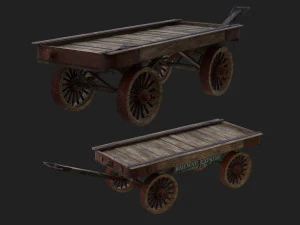 carro de madera Modelo 3D