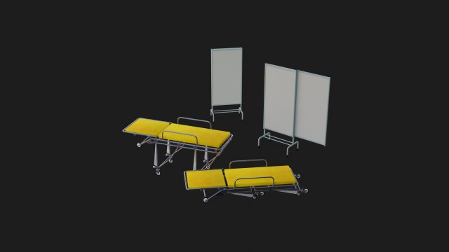 Gurney 3D Model .c4d .max .obj .3ds .fbx .stl .blend