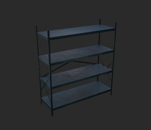 Iron shelf 3D Модель .c4d .max .obj .3ds .fbx .stl .blend 