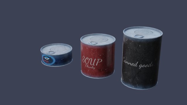 Tin Can Set 3D Model .c4d .max .obj .3ds .fbx .stl .blend 