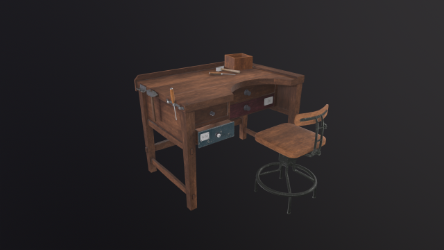 Workbench 3D Model .c4d .max .obj .3ds .fbx .stl .blend 