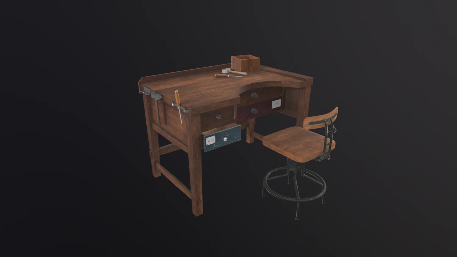 Workbench 3D Model .c4d .max .obj .3ds .fbx .stl .blend 
