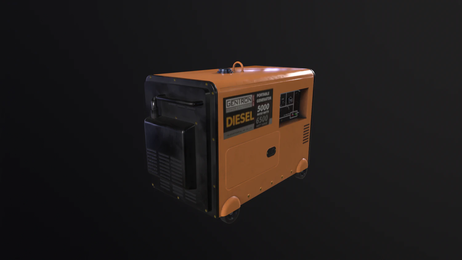 Diesel Generator 3D Model .c4d .max .obj .3ds .fbx .stl .blend 