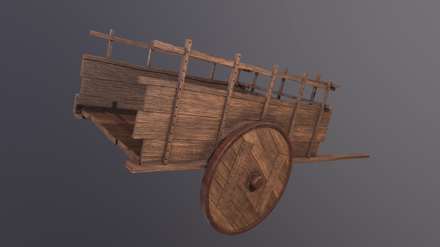 Old Wooden Cart Modelo 3D .c4d .max .obj .3ds .fbx .stl .blend 