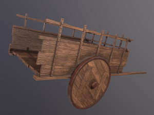 Old Wooden Cart  3D Model