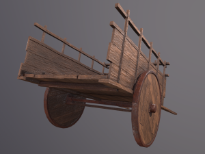 Old Wooden Cart Modelo 3D