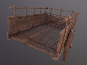 Old Wooden Cart Modelo 3D