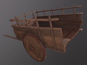 Old Wooden Cart Modelo 3D