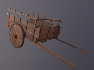 Old Wooden Cart Modelo 3D