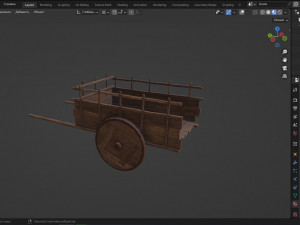 Old Wooden Cart Modelo 3D