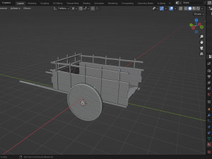 Old Wooden Cart Modelo 3D