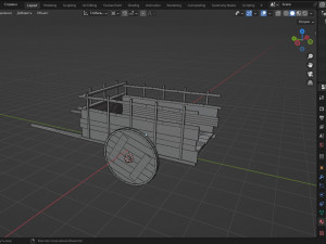 Old Wooden Cart Modelo 3D