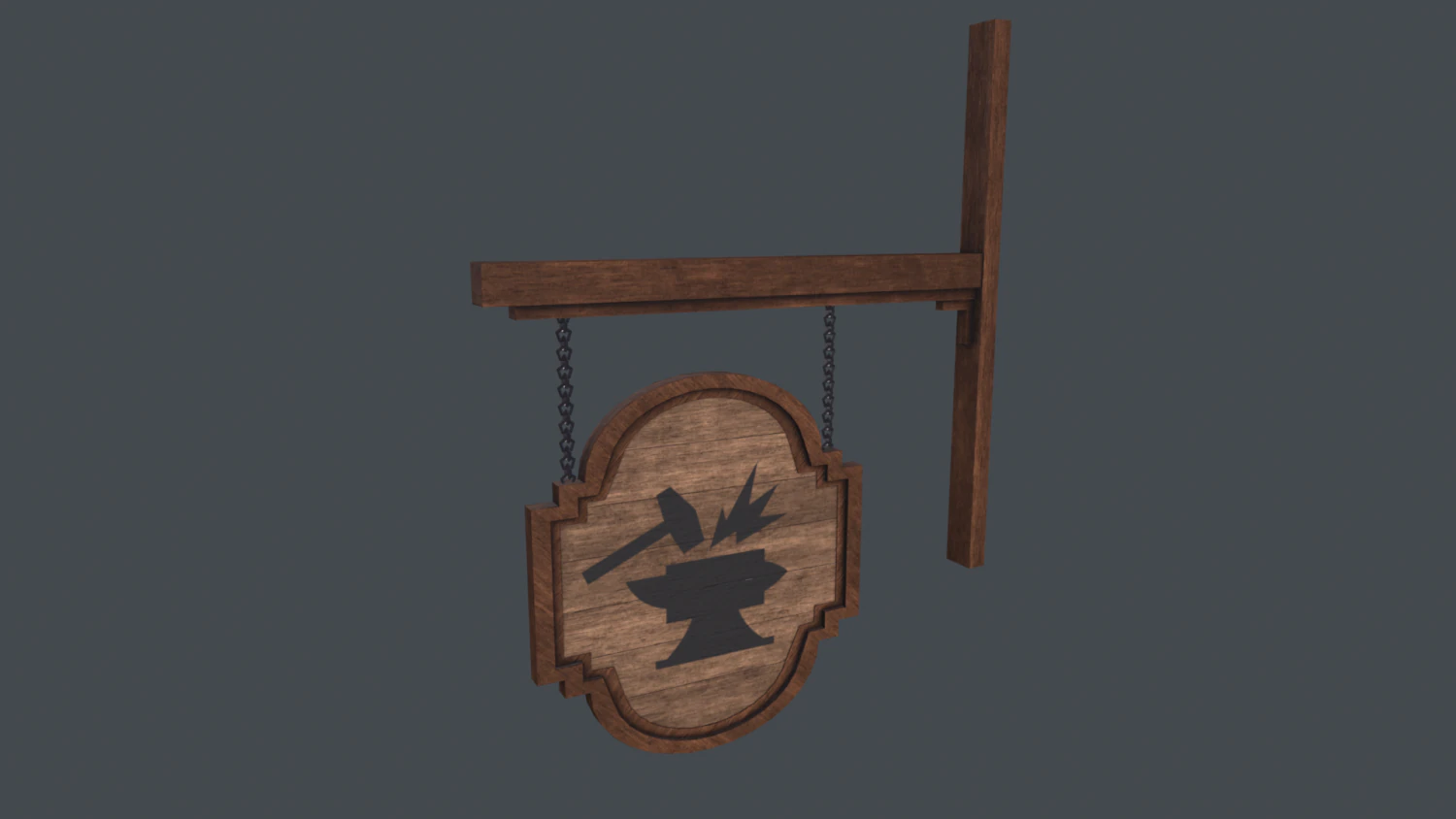 Old blacksmith sign 3D Model .c4d .max .obj .3ds .fbx .stl .blend 