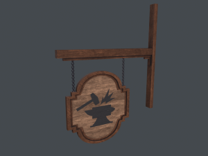 Old blacksmith sign 3D Model