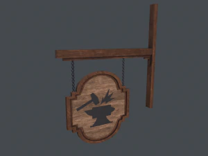 Viejo cartel de herrero Modelo 3D