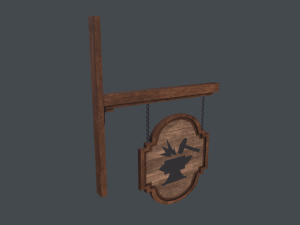 Old blacksmith sign Modelo 3D