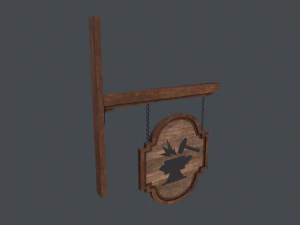 Old blacksmith sign 3D Model