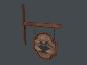 Old blacksmith sign Modelo 3D