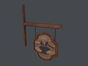 Old blacksmith sign 3D Model