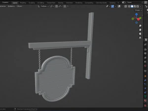 Old blacksmith sign 3D Model