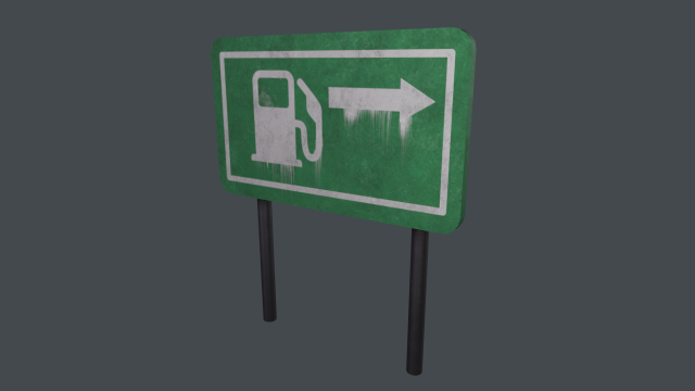 Gas station signboard Modèle 3D .c4d .max .obj .3ds .fbx .stl .blend 