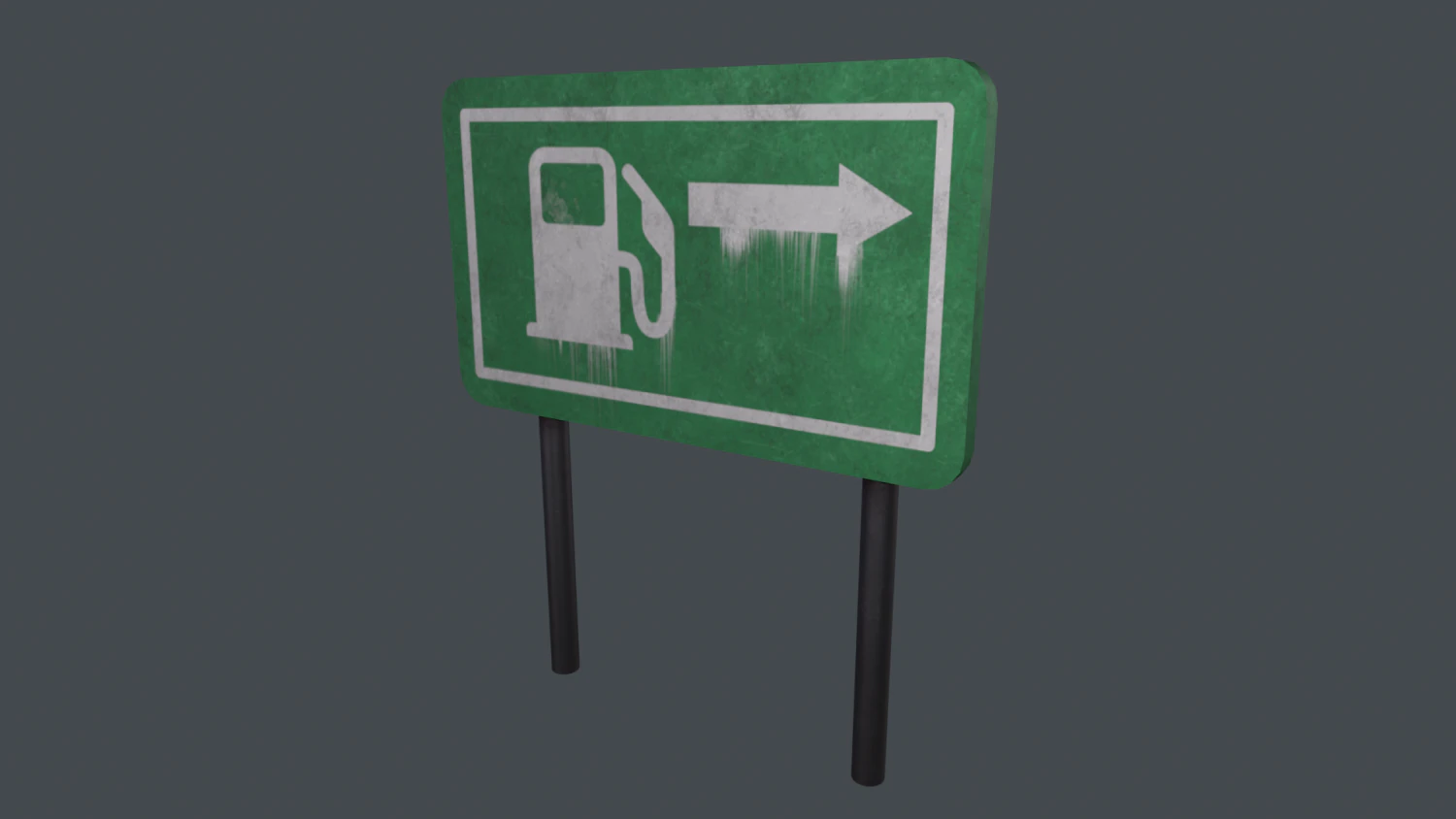 Gas station signboard 3D Model .c4d .max .obj .3ds .fbx .stl .blend 
