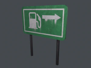 Gas station signboard 3D Model