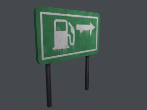 Gas station signboard 3D Model