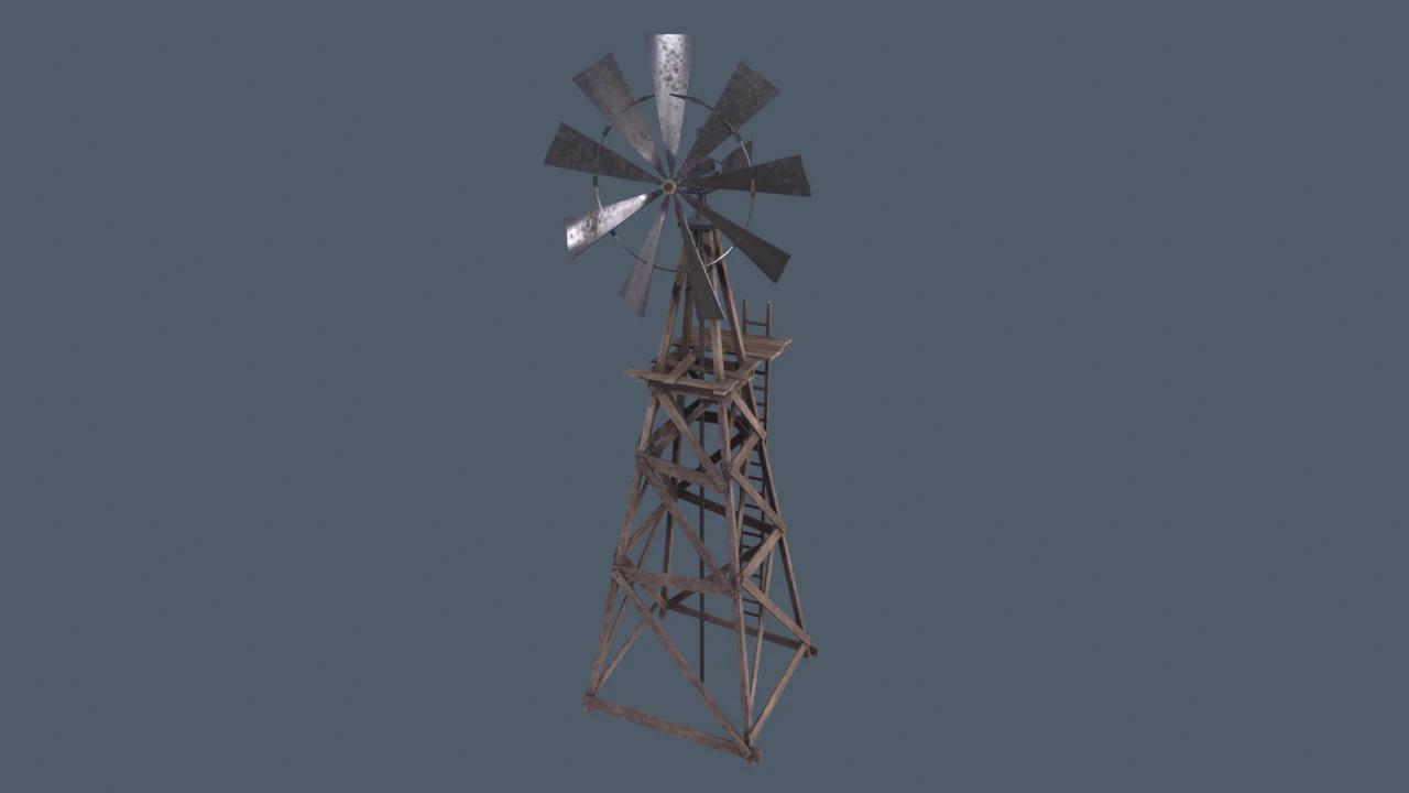 Windmill 3D Model .c4d .max .obj .3ds .fbx .stl .blend