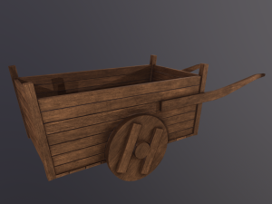 Old Wooden Cart 3D Model