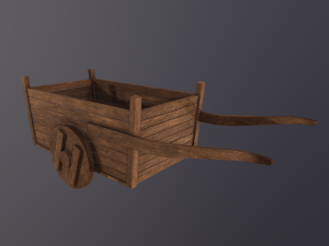 Old Wooden Cart Modelo 3D