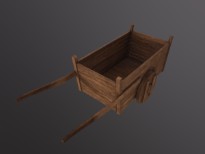 Old Wooden Cart Modelo 3D