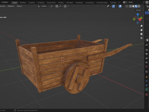 Old Wooden Cart Modelo 3D