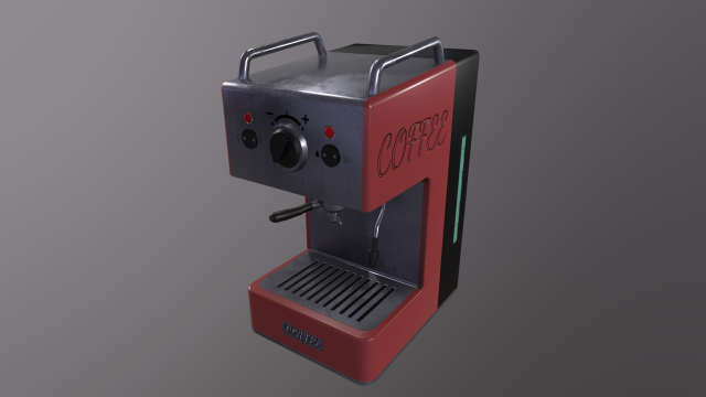 Coffe machine 3D Модель .c4d .max .obj .3ds .fbx .stl .blend 