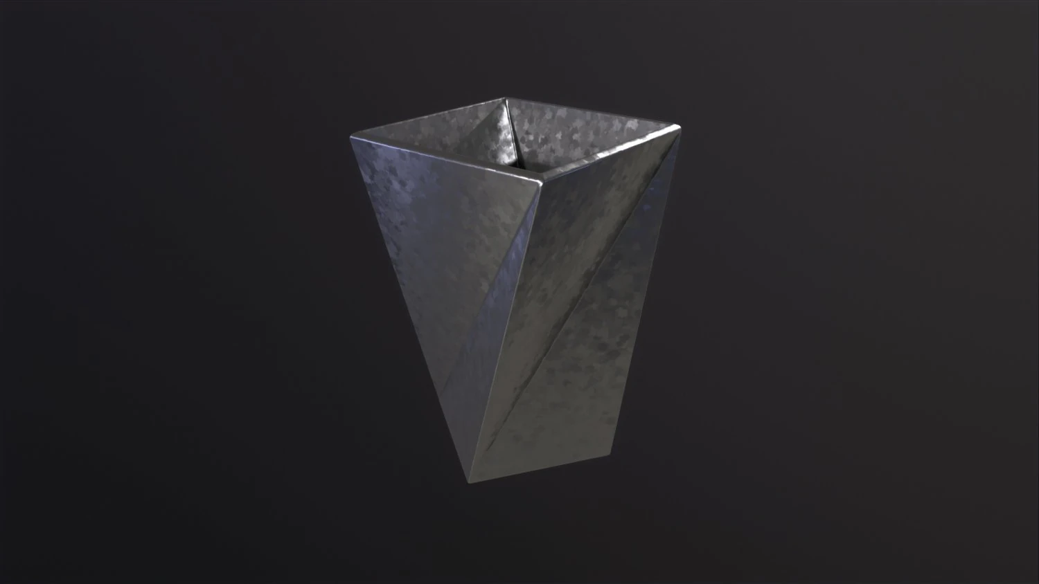 Vase Twisted Square 3D Model .c4d .max .obj .3ds .fbx .stl .blend 