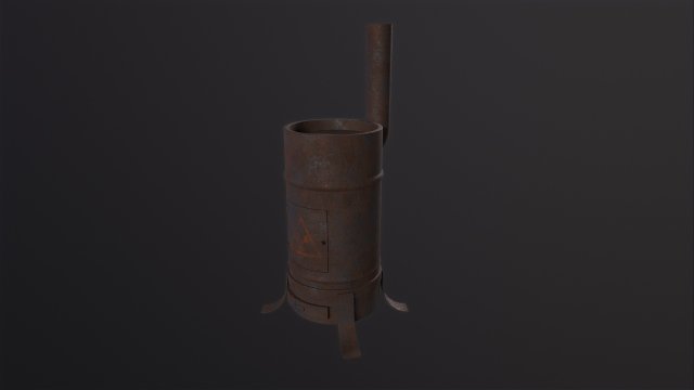 Potbelly Stove 3D Modell .c4d .max .obj .3ds .fbx .stl .blend 
