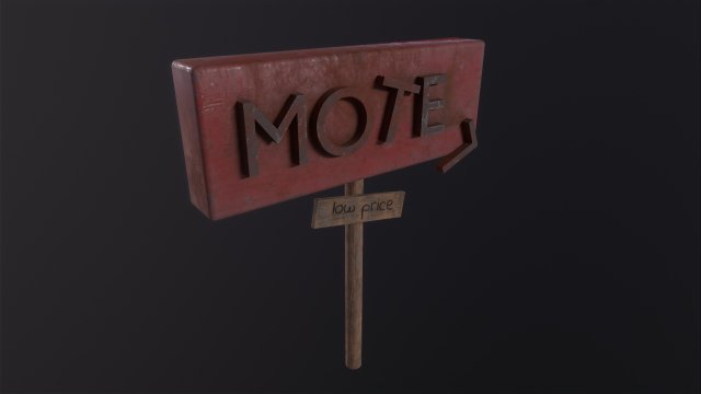 Motelsign Post Apocalypse Modello 3D .c4d .max .obj .3ds .fbx .stl .blend
